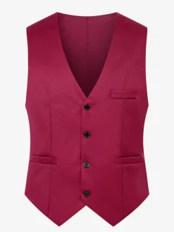 Gilets habillés pour hommes décontractés chics col en V poches noir