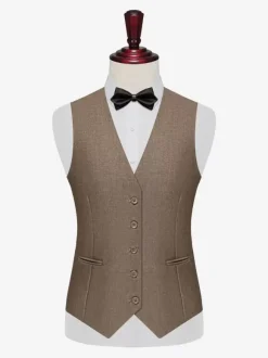 Gilets Habillés Vintage Hommes Business Boutons Bleu Marine Foncé