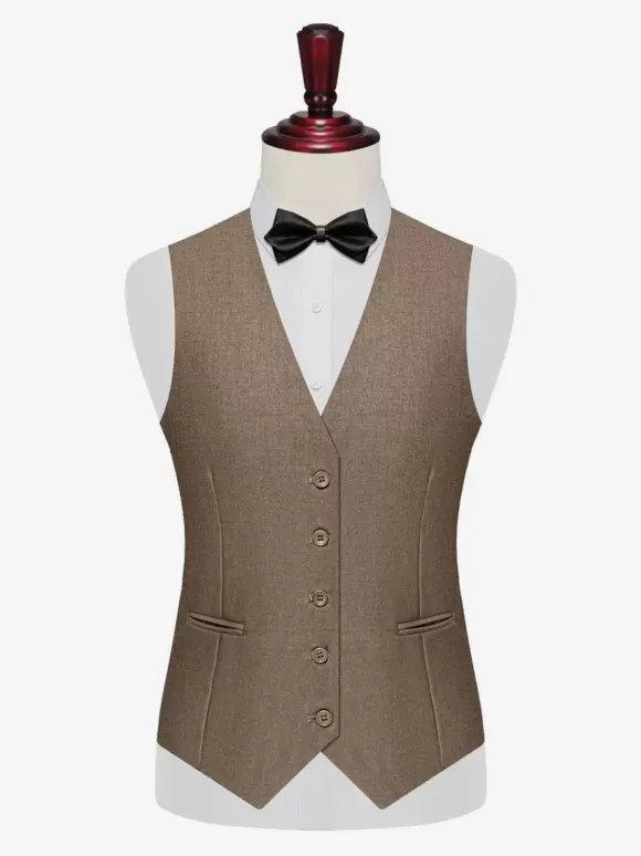 Gilets Habillés Vintage Hommes Business Boutons Bleu Marine Foncé