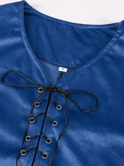 Gilet Vintage Top Rétro À Lacets Sans Manches Polyester Fibre Gilet Rétro Costumes Pour Homme