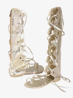 Gladiator Or Sandales Femmes 2026 Bout large Boucle à lacet chaussures Sandales plates