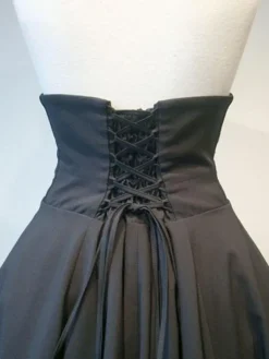 Gothic Lolita SK Frill Button Plissé Lace Up Jupe Lolita noire Déguisements Halloween