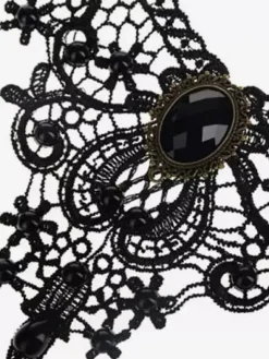 Gothic Lolita collier noir découpe coeur et fleur Lolita Collier Collier en dentelle Déguisements Halloween