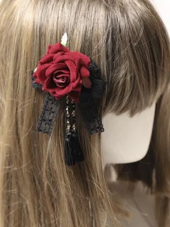 Gothique Lolita Accessoires Bordeaux Fringe Lace Headwear Polyester Divers