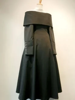 Gothique Lolita OP robe bouton plissé noir une pièce robe lolita Déguisements Halloween