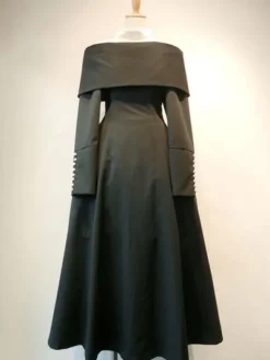 Gothique Lolita OP robe bouton plissé noir une pièce robe lolita Déguisements Halloween