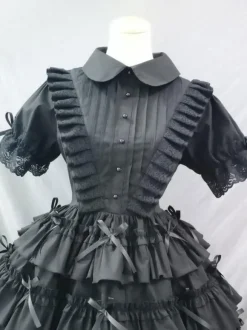 Gothique Lolita Robes Dentelle Arcs Noir