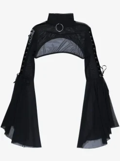 Gothique Lolita Couvre Noir Top à Lacets Sexy Steampunk Vintage