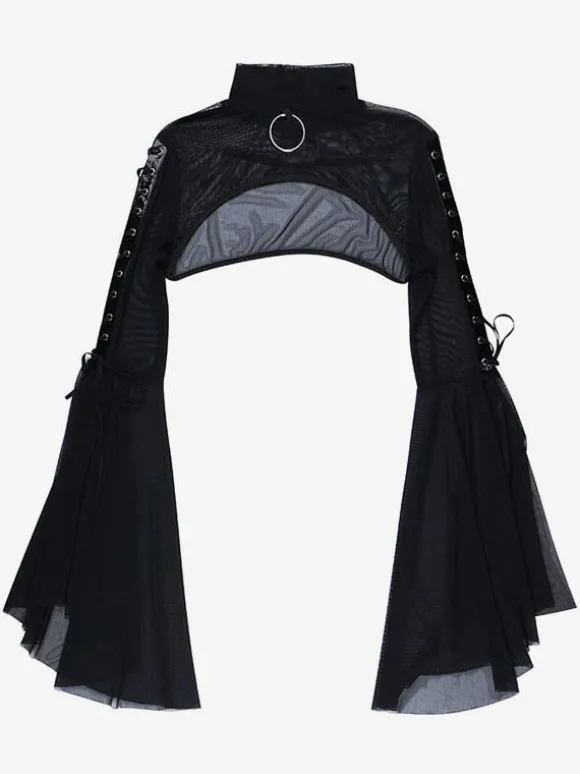 Gothique Lolita Couvre Noir Top à Lacets Sexy Steampunk Vintage