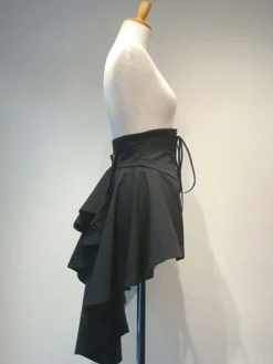 Gothique Lolita SK Laceuo haute basse couche à volants noir lolita jupe