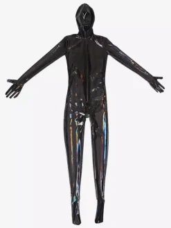 Halloween Combinaison intégrale pour homme effet mouillé avec fermeture éclair et entrejambe extensible