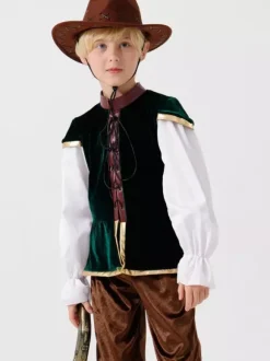Halloween Costumes de pirate pour enfants Café Marron Halloween Carvinal Ensemble en polyester pour enfants