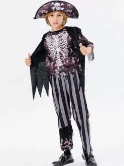 Halloween Costumes d'Halloween pour enfants Ensemble d'Halloween marron foncé Chapeau haut de forme en polyester pour enfants