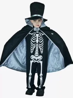 Halloween Costumes d'Halloween pour enfants Ensemble de polyester noir d'Halloween pour enfants Chapeau et cape