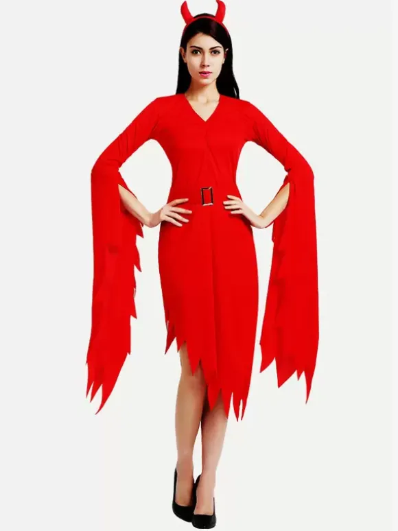 Halloween Costumes Marchandises de vacances Costumes de vacances Noël Fibre de polyester rouge sexy