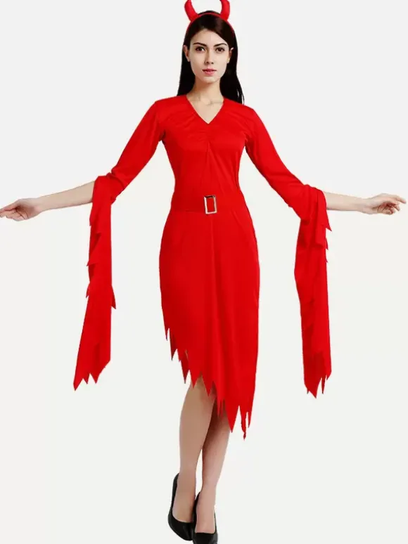 Halloween Costumes Marchandises de vacances Costumes de vacances Noël Fibre de polyester rouge sexy