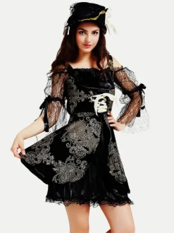 Halloween Costumes Marchandises de vacances Costumes de vacances Halloween Sexy Noir Fibre de polyester