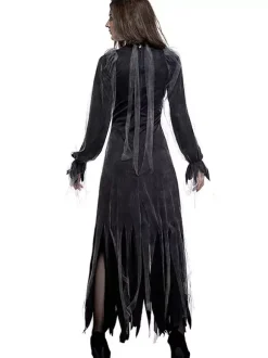 Halloween Costumes Zombie Cosplay Effrayant Noire Femme Robe Choker Tulle Costume Déguisement Halloween