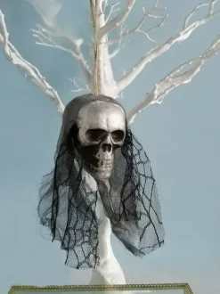 Halloween décorations effrayantes crâne en fibre de polyester violet