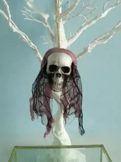 Halloween décorations effrayantes crâne en fibre de polyester violet