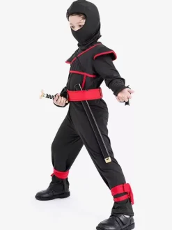 Halloween Enfant Ensemble Noir Ninja Enfant 3 Pièces Costumes Déguisement Carnaval Halloween
