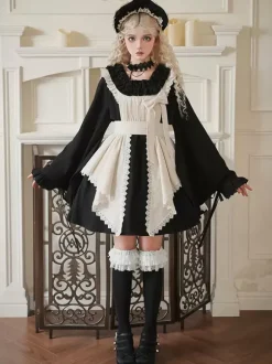 Halloween Robes gothiques Lolita en dentelle avec n艙uds et blocs de couleurs
