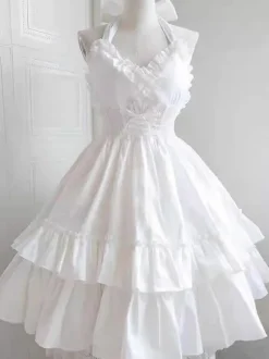 Halloween Robes Gothiques Lolita Volants À Lacets Noir Couches