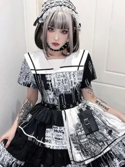 Halloween Robes Lolita Gothiques N艙uds Noir Noir