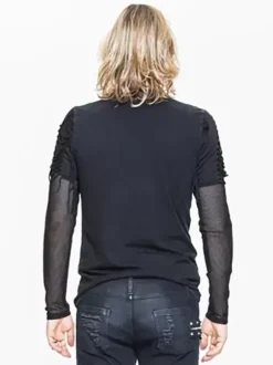 Halloween T-shirt transparent slim fit style punk rock gothique pour hommes