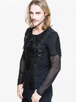 Halloween T-shirt transparent slim fit style punk rock gothique pour hommes