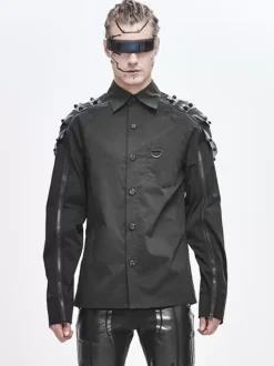 Halloween Chemises tendance à manches longues pour hommes Cyberpunk Dark Raglan