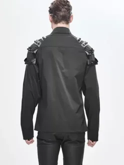Halloween Chemises tendance à manches longues pour hommes Cyberpunk Dark Raglan