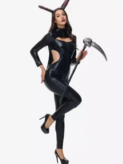 Halloween Costumes de diable pour femmes noires ensemble de combinaison sexy costumes de vacances