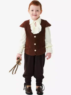Halloween Costumes d'Halloween pour enfants Ensemble de polyester marron café pour Halloween Chemise et pantalon pour enfants