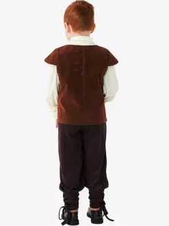 Halloween Costumes d'Halloween pour enfants Ensemble de polyester marron café pour Halloween Chemise et pantalon pour enfants
