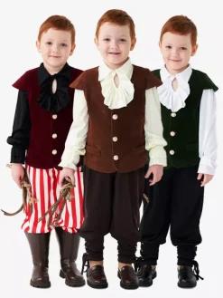 Halloween Costumes d'Halloween pour enfants Ensemble de polyester marron café pour Halloween Chemise et pantalon pour enfants