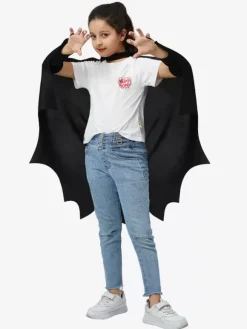 Halloween Costumes d'Halloween pour enfants Ensemble d'Halloween noir Cape en polyester pour enfants Masque