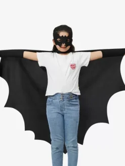 Halloween Costumes d'Halloween pour enfants Ensemble d'Halloween noir Cape en polyester pour enfants Masque