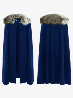 Halloween Costumes d'Halloween Cape élégante bleue pour adultes Costumes de vacances d'Halloween en polyester
