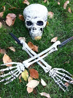 Halloween Décorations d'Halloween Armwear Blanc Crâne En Plastique Squelette Mains Accessoires