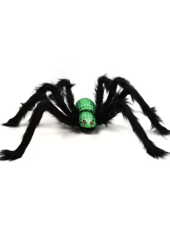 Halloween Décorations d'Halloween Accessoires effrayants d'araignée en fibre de polyester jaune