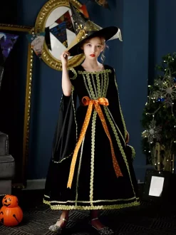 Halloween Déguisement Tea Party Robe Manches Longue Lolita De Style Noir De Style Rococo Cosplay Halloween