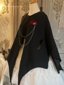 Halloween Robes Lolita Gothiques Rose Volants Noir Noir