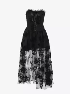 Halloween Vêtements gothiques pour femmes n艙uds plissés noirs volants tunique gothique en polyester costumes rétro