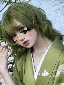 Harajuku Mode Lolita Perruques Courtes Fibre Résistant À La Chaleur Vert Lolita Accessoires