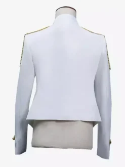 Haut rétro blanc pour hommes élégant manches longues Royal Court pardessus rétro Costumes