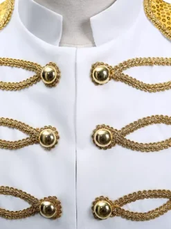 Haut rétro blanc pour hommes élégant manches longues Royal Court pardessus rétro Costumes