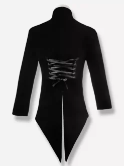 Haut Vintage noir Punk à manches longues vêtements en velours Costumes rétro pour hommes