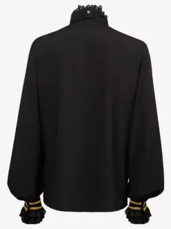 Haut Vintage noir rétro à manches longues haut en Fiber de Polyester Costumes rétro pour hommes