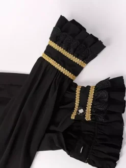 Haut Vintage noir rétro à manches longues haut en Fiber de Polyester Costumes rétro pour hommes